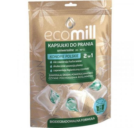 Ecomill Konopa siata univerzálne kapsule na pranie 30 ks