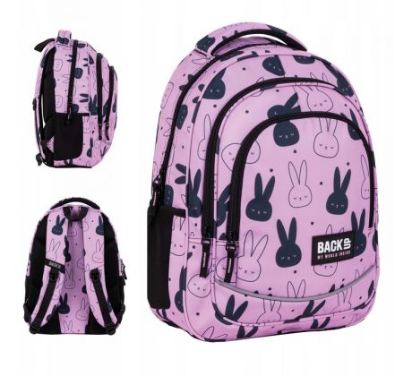 BackUp Školský batoh Model X35 Ružové králiky