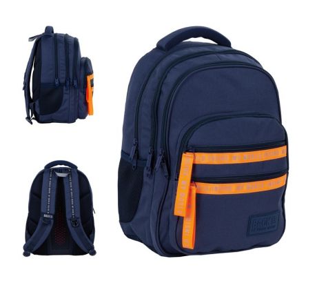 BackUp Školský batoh Model M58 Fluo Navy