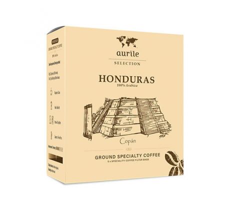 AURILE SELECTION Honduras Mletá špeciálna káva v nálevových vreckách 100% Arabica 5x10g