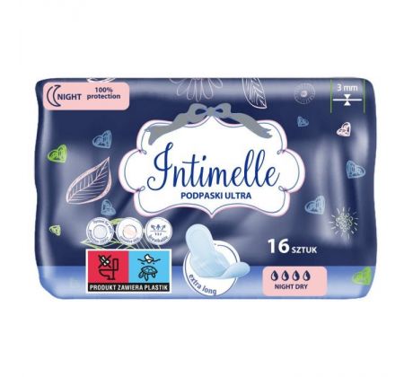 Intimelle Ultra Night Dry hygienické vložky s krídelkami 16ks