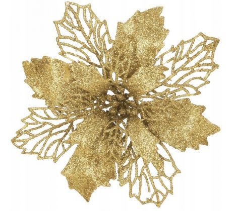 SPRINGOS Vianočná ozdoba kvet Betlehemská hviezda zlatý 1 ks