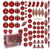 SPRINGOS Vianočné ozdoby rôzne tvary 72 ks červené 4-13 cm CA0160