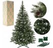SPRINGOS Vianočný umelý stromček Borovica diamantová 220 cm so šiškami a inovaťou