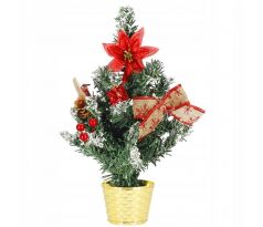 SPRINGOS  Vianočný umelý stromček dekoračný 40 cm s efektom zasneženia v kvetináči