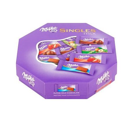 Milka Singles mix mliečnych čokoládiek 138g