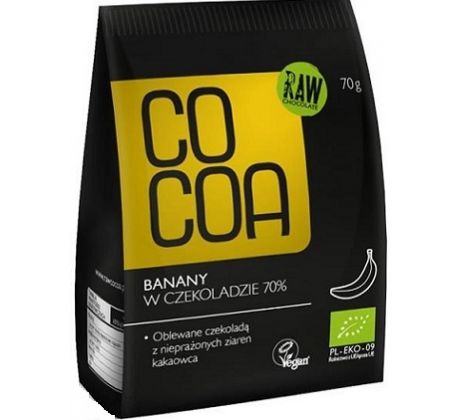 Cocoa Sušené banány v raw čokoláde 70g