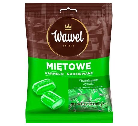 Wawel Mietowe karamelky s mätovou náplňou 105g