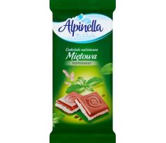 Alpinella Mliečna čokoláda s mätovou náplňou 100g