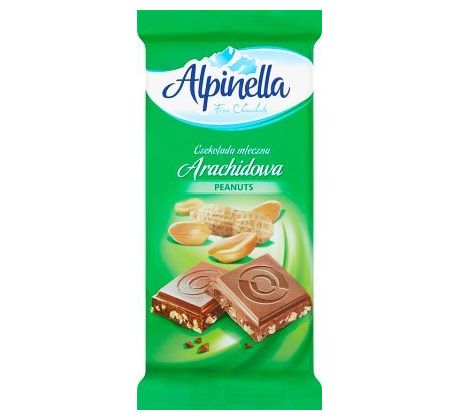 Alpinella Mliečna čokoláda s arašidami 90g