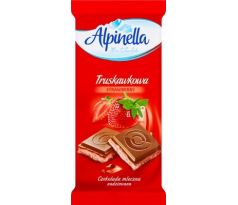 Alpinella Mliečna čokoláda s jahodovou náplňou 100g