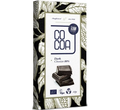 Cocoa Vegánska raw horká čokoláda 80% kakaa 50g