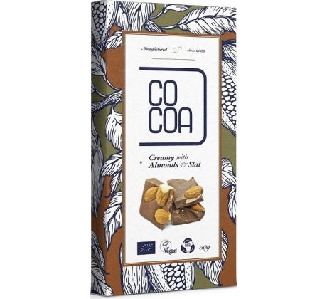 Cocoa Vegánska Creamy čokoláda s mandľami a soľou 50g