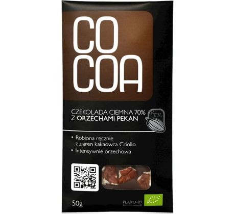 Cocoa Horká čokoláda s pekanovými orechmi 50g