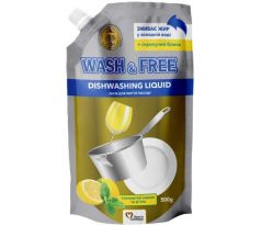 Wash & Free Prostriedok na umývanie riadu Citrón Mäta náplň 500g