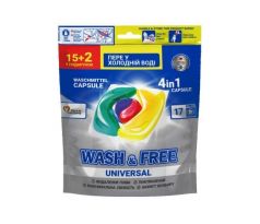 Wash & Free Univerzálne kapsule na pranie 4v1 17 PD