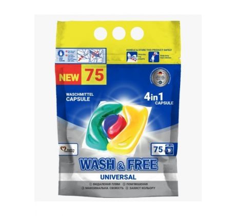 Wash & Free univerzálne kapsule na pranie 4v1 75 PD