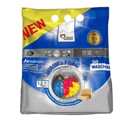 Wash & Free Univerzálny prací prášok 1,5 kg 30 PD