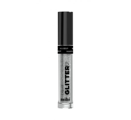 Mihi Tekutý glitter 01 Flash Silver 4 ml