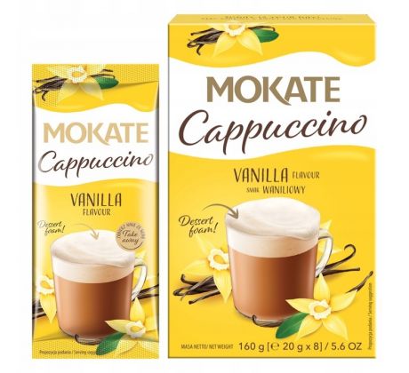 Mokate Cappuccino Vanilka 8 x 20g