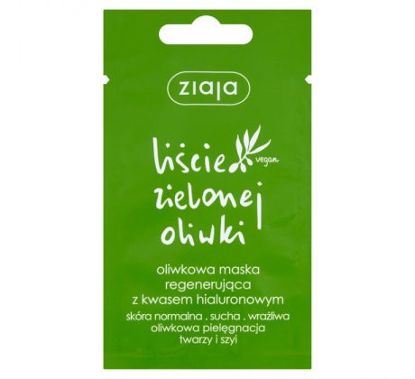 Ziaja Listy zelenej olivy Pleťová maska regenerujúca s kyselinou hyalurónovou 7 ml