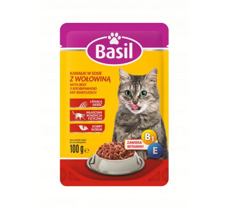 Basil Kapsička pre mačky s hovädzou príchuťou 100g