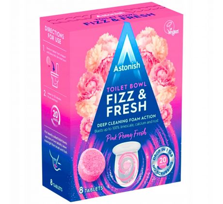 Astonish Šumiace tablety na odstraňovanie vodného kameňa z WC Pink Peony Fresh 200g