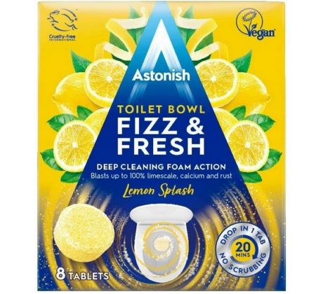 Astonish Šumiace tablety na odstraňovanie vodného kameňa z WC Lemon Splash 200g