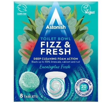 Astonish Šumiace tablety na odstraňovanie vodného kameňa z WC Eucalyptus Fresh 200g