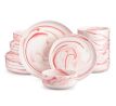 LUNA Pink marble 18 dielna porcelánová jedálenská sada