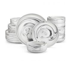 LUNA Grey marble 18 dielna porcelánová jedálenská sada