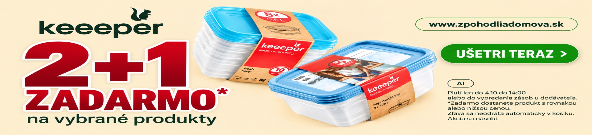 KEEEPER 2+1 ZADARMO