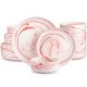LUNA Pink marble 18 dielna porcelánová jedálenská sada