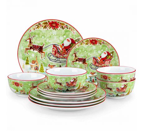 Elk & Santa 12 dielna jedálenská súprava