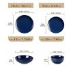 LYDIA Starry Blue Mixed Motif 16-dielna jedálenská kameninová sada