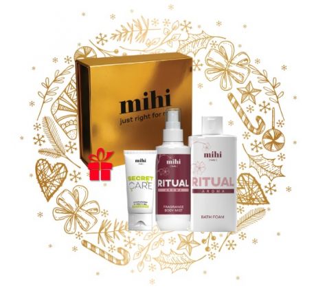 Mihi Aroma Ritual Pena do kúpeľa 500 ml +  Telová hmla 150 ml + Hydratačný intímny gél s arginínom 50 ml darčeková sada