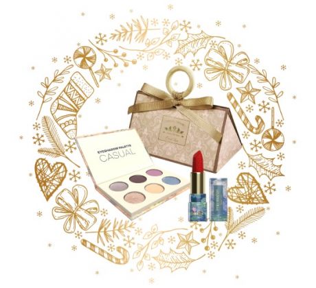 Mihi Impression Paletka očných tieňov Casual 6,5g  + Rúž Classic Red 3,2g darčeková sada