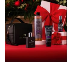 Glantier Exclusive Premium 728 Parfum pánsky 50ml + Krém na ruky 75 ml + Sprchový olej 400 ml + Olej na bradu a fúzy 30 ml + kozmetická taška darčeková sada