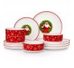 RED SANTA CLAUS 12 dielna jedálenská porcelánová sada