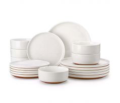 TARA WHITE 18 dielna jedálenská kameninová sada