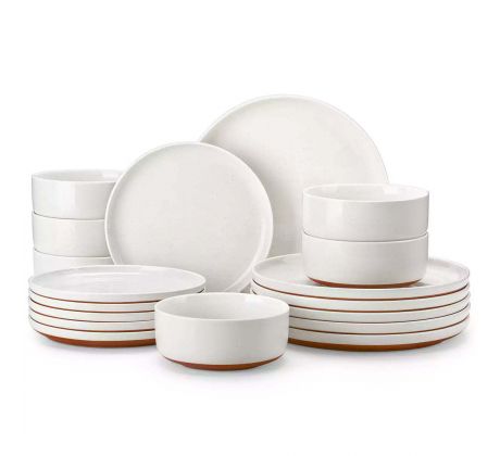 TARA WHITE 18 dielna jedálenská kameninová sada