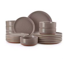 TARA BROWN 18 dielna jedálenská kameninová sada