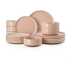 TARA PINK 18 dielna jedálenská kameninová sada