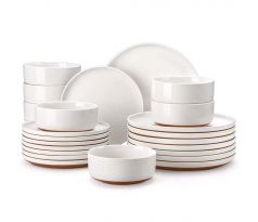 TARA WHITE 24 dielna jedálenská kameninová sada