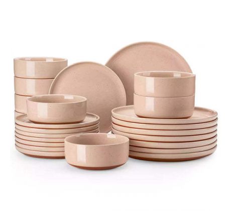 TARA PINK 24 dielna jedálenská kameninová sada