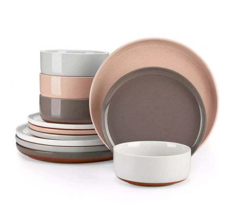 TARA MULTICOLOR 24 dielna jedálenská kameninová sada