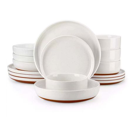 TARA WHITE 16 dielna jedálenská kameninová sada