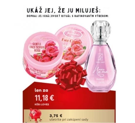LOVE2 Free Lady Nana edp dámska 50 ml + Pleťový krém proti vráskam Rose Q10 100 ml + Pleťový peeling 5v1 100 ml darčeková sada