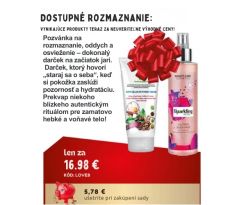 LOVE8 Telový sprej Sparkling Rose 200 ml + Anticelulitídny krém s kávou a zeleným čajom 200 ml darčeková sada