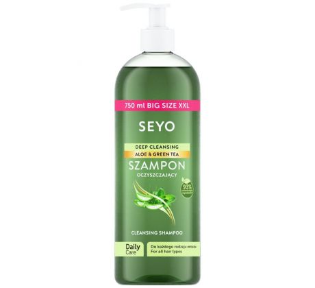 Seyo Hĺbkovo čistiaci šampón Aloe vera & Zelený čaj 750 ml